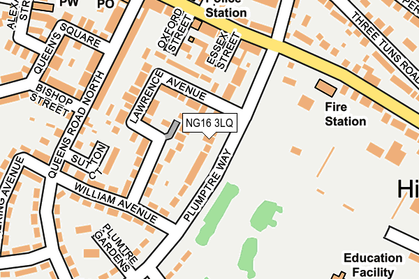 NG16 3LQ map - OS OpenMap – Local (Ordnance Survey)