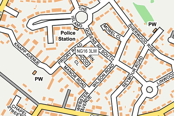 NG16 3LW map - OS OpenMap – Local (Ordnance Survey)