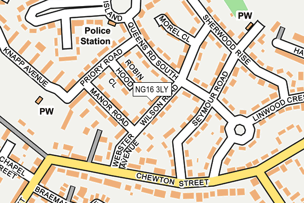 NG16 3LY map - OS OpenMap – Local (Ordnance Survey)