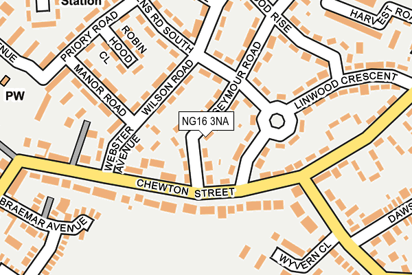 NG16 3NA map - OS OpenMap – Local (Ordnance Survey)