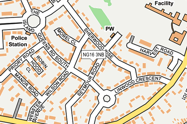 NG16 3NB map - OS OpenMap – Local (Ordnance Survey)