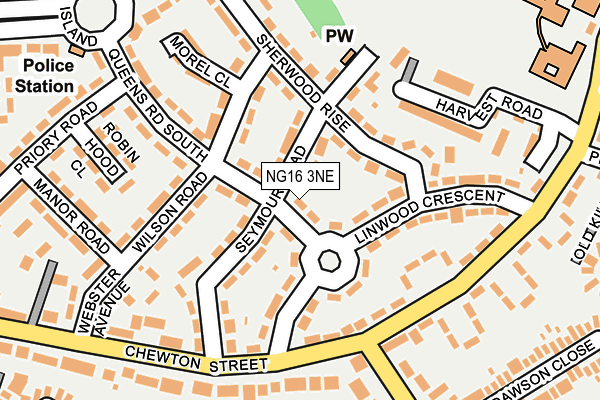 NG16 3NE map - OS OpenMap – Local (Ordnance Survey)