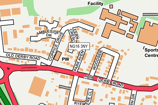NG16 3NY map - OS OpenMap – Local (Ordnance Survey)
