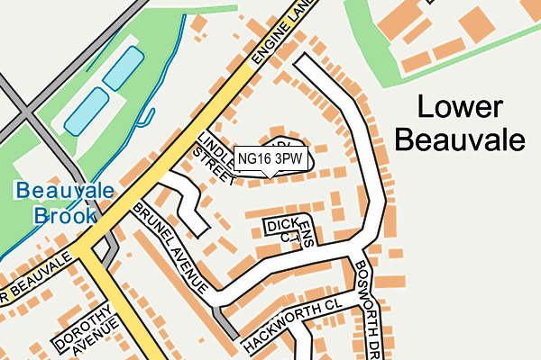 NG16 3PW map - OS OpenMap – Local (Ordnance Survey)