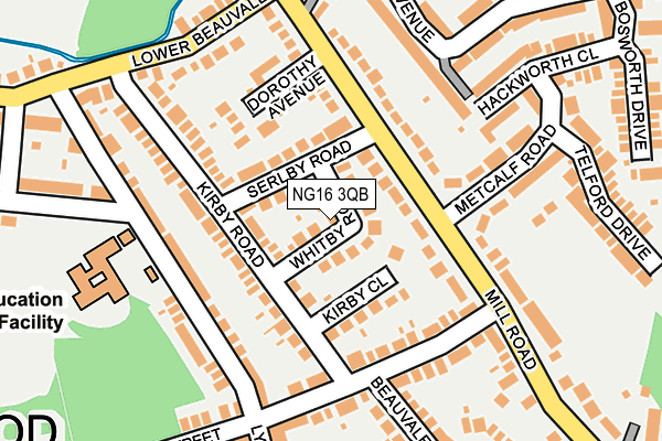 NG16 3QB map - OS OpenMap – Local (Ordnance Survey)