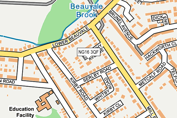 NG16 3QF map - OS OpenMap – Local (Ordnance Survey)