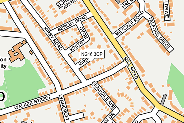 NG16 3QP map - OS OpenMap – Local (Ordnance Survey)