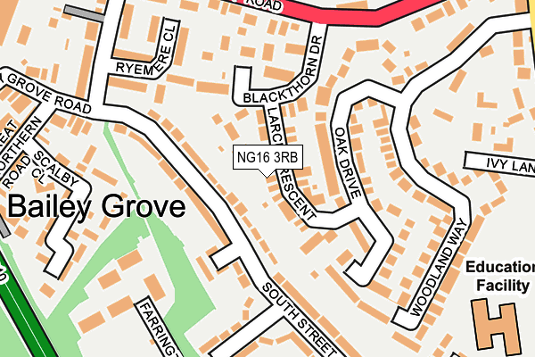 NG16 3RB map - OS OpenMap – Local (Ordnance Survey)