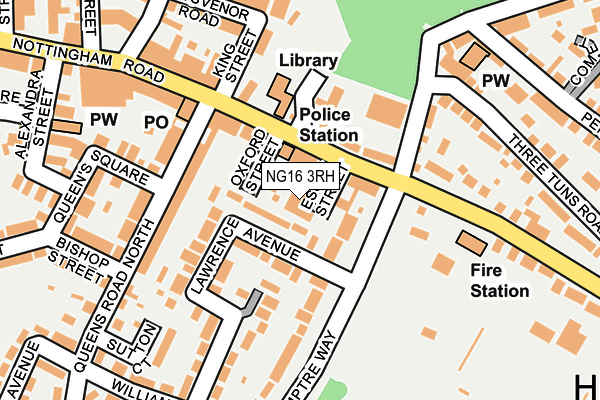 NG16 3RH map - OS OpenMap – Local (Ordnance Survey)