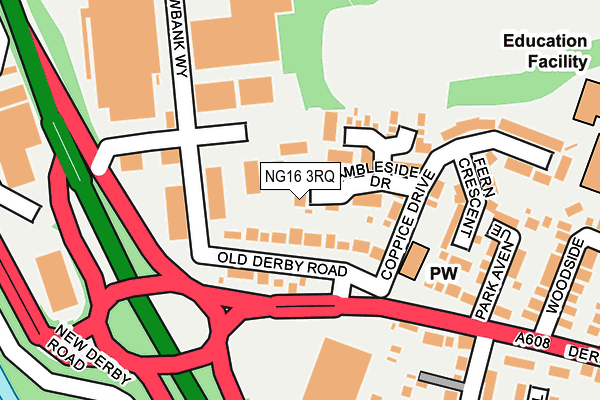 NG16 3RQ map - OS OpenMap – Local (Ordnance Survey)