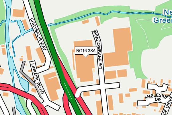 NG16 3SA map - OS OpenMap – Local (Ordnance Survey)