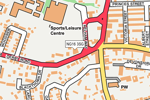 NG16 3SG map - OS OpenMap – Local (Ordnance Survey)