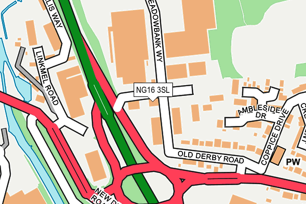 NG16 3SL map - OS OpenMap – Local (Ordnance Survey)