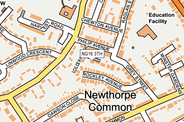NG16 3TH map - OS OpenMap – Local (Ordnance Survey)
