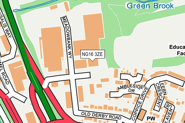 NG16 3ZE map - OS OpenMap – Local (Ordnance Survey)
