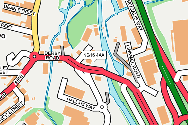 NG16 4AA map - OS OpenMap – Local (Ordnance Survey)