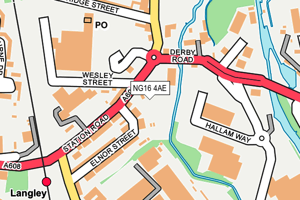 NG16 4AE map - OS OpenMap – Local (Ordnance Survey)