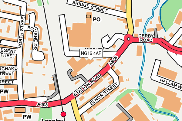 NG16 4AF map - OS OpenMap – Local (Ordnance Survey)
