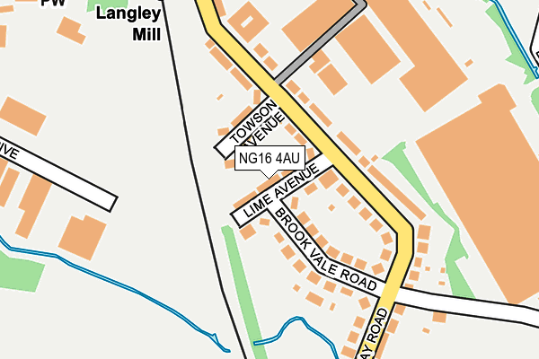 NG16 4AU map - OS OpenMap – Local (Ordnance Survey)