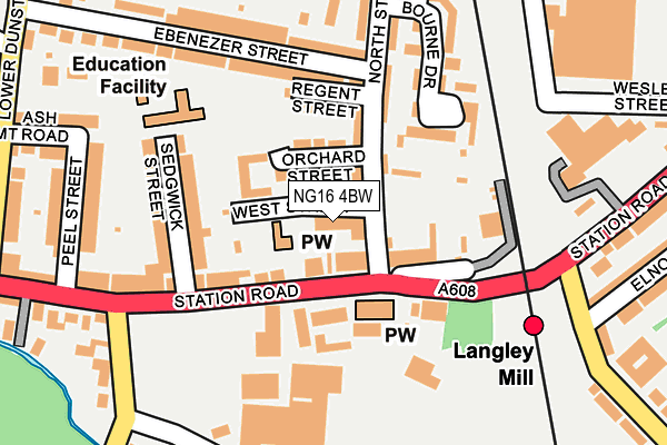 NG16 4BW map - OS OpenMap – Local (Ordnance Survey)