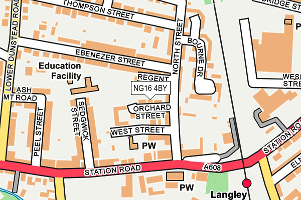 NG16 4BY map - OS OpenMap – Local (Ordnance Survey)