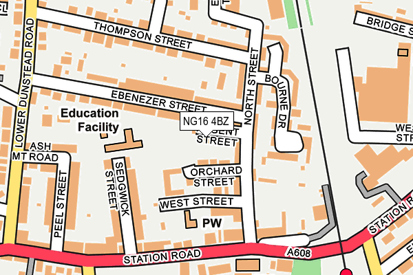 NG16 4BZ map - OS OpenMap – Local (Ordnance Survey)