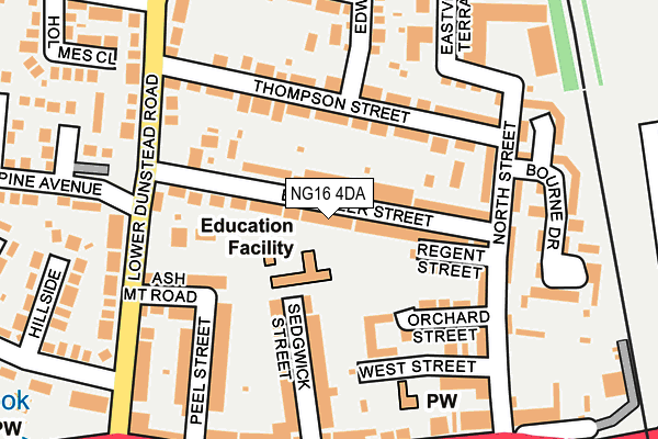 NG16 4DA map - OS OpenMap – Local (Ordnance Survey)