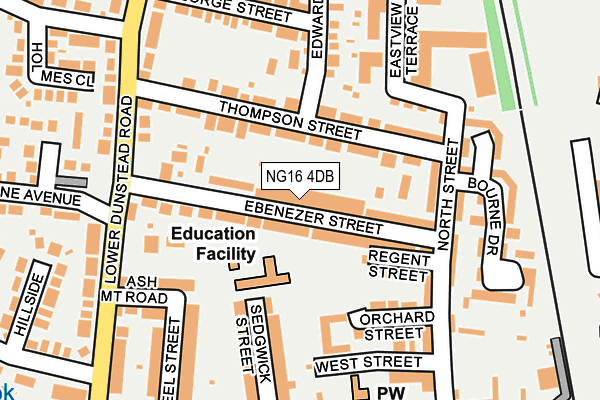 NG16 4DB map - OS OpenMap – Local (Ordnance Survey)