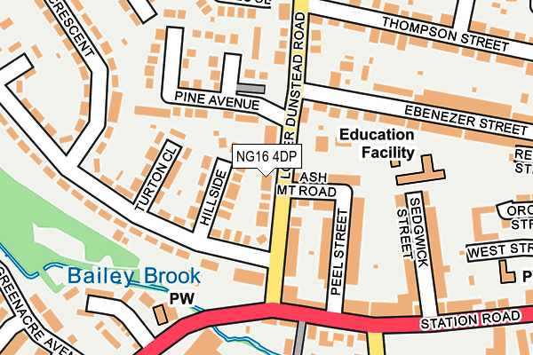 NG16 4DP map - OS OpenMap – Local (Ordnance Survey)