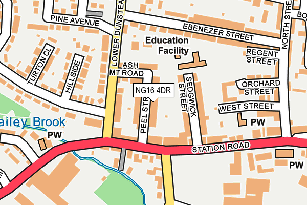 NG16 4DR map - OS OpenMap – Local (Ordnance Survey)