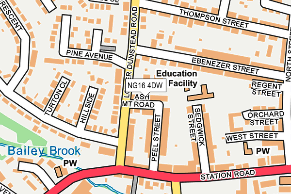 NG16 4DW map - OS OpenMap – Local (Ordnance Survey)