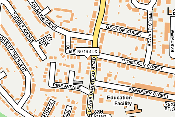 NG16 4DX map - OS OpenMap – Local (Ordnance Survey)