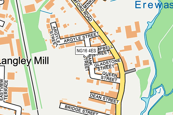 NG16 4ES map - OS OpenMap – Local (Ordnance Survey)