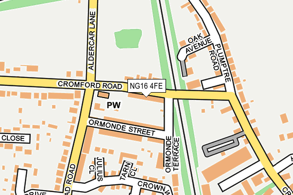 NG16 4FE map - OS OpenMap – Local (Ordnance Survey)