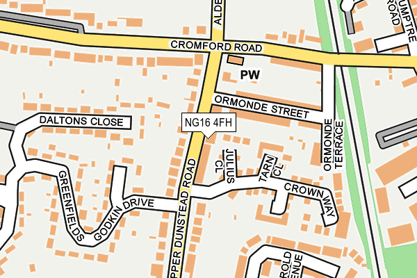 NG16 4FH map - OS OpenMap – Local (Ordnance Survey)
