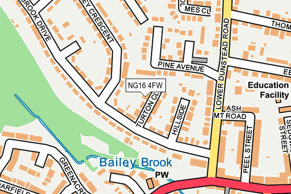 NG16 4FW map - OS OpenMap – Local (Ordnance Survey)