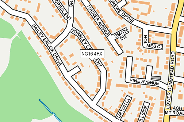NG16 4FX map - OS OpenMap – Local (Ordnance Survey)