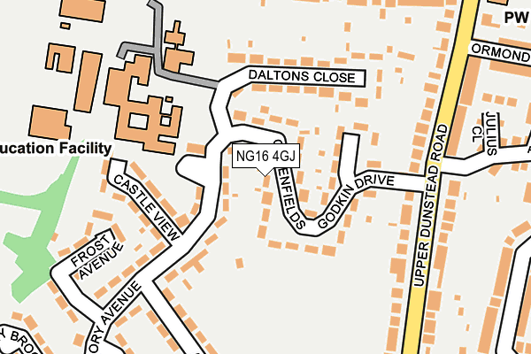 NG16 4GJ map - OS OpenMap – Local (Ordnance Survey)