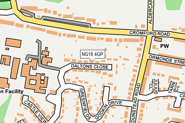 NG16 4GP map - OS OpenMap – Local (Ordnance Survey)