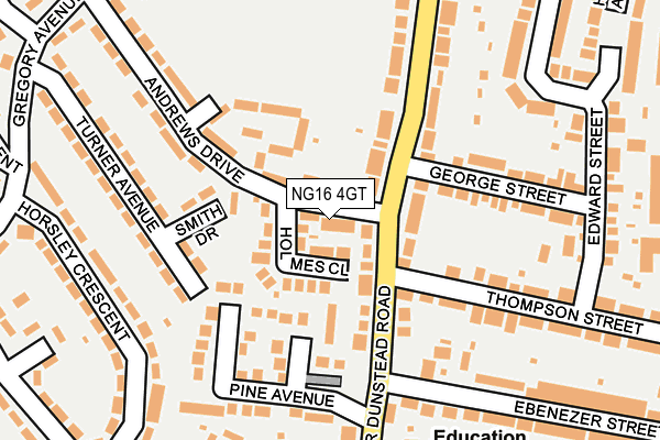 NG16 4GT map - OS OpenMap – Local (Ordnance Survey)