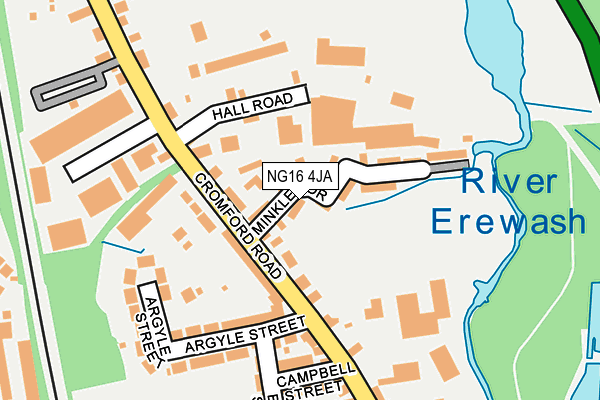NG16 4JA map - OS OpenMap – Local (Ordnance Survey)