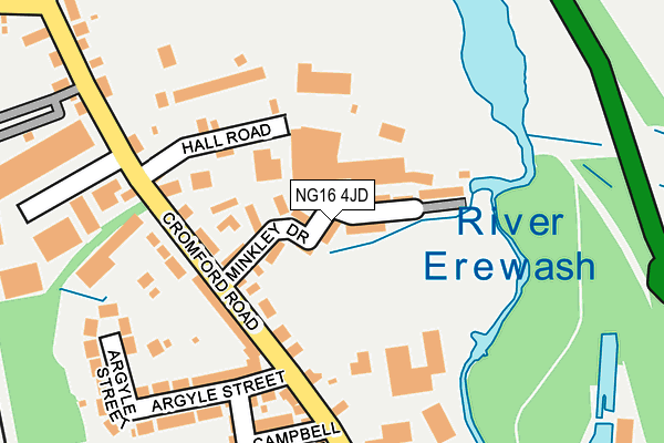 NG16 4JD map - OS OpenMap – Local (Ordnance Survey)