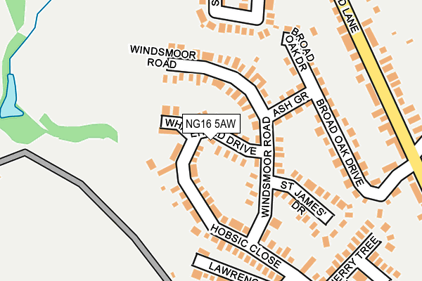 NG16 5AW map - OS OpenMap – Local (Ordnance Survey)