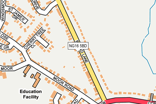 NG16 5BD map - OS OpenMap – Local (Ordnance Survey)