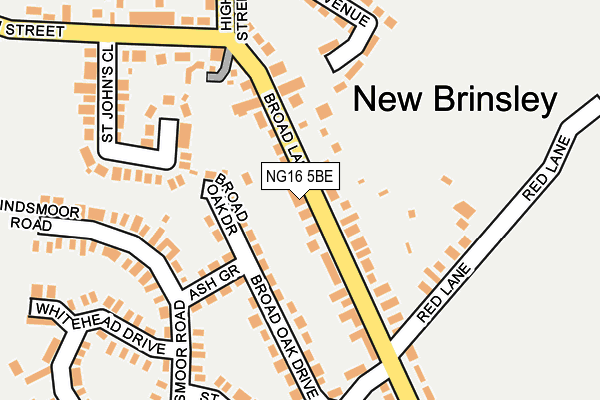 NG16 5BE map - OS OpenMap – Local (Ordnance Survey)