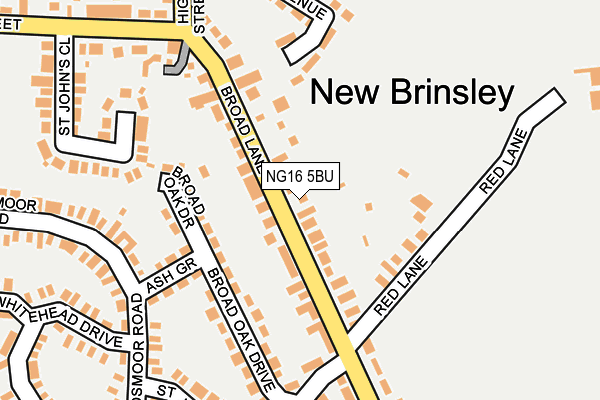 NG16 5BU map - OS OpenMap – Local (Ordnance Survey)