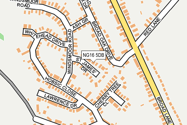 NG16 5DB map - OS OpenMap – Local (Ordnance Survey)