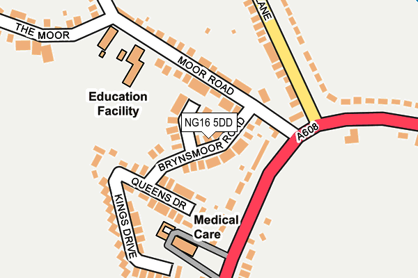 NG16 5DD map - OS OpenMap – Local (Ordnance Survey)