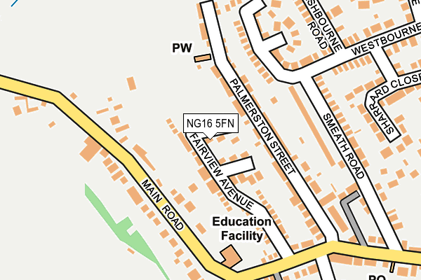 NG16 5FN map - OS OpenMap – Local (Ordnance Survey)