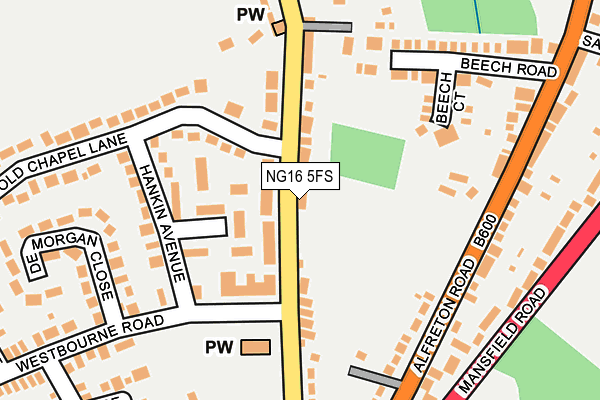 NG16 5FS map - OS OpenMap – Local (Ordnance Survey)